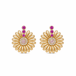 10K Yellow Gold Flower Earrings