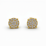 10K Yellow Gold Round Stud with CZ Earrings