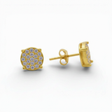 10K Yellow Gold Round Stud with CZ Earrings