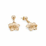 10K Yellow Gold Flower Earrings