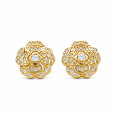 14K Yellow Gold Flower Earrings