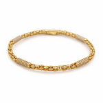 14K  Yellow Gold Fancy Link with Cz Bracelet