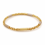 14K  Yellow Gold Fancy Link with Cz Bracelet