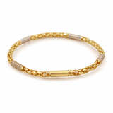 14K  Yellow Gold Fancy Link with Cz Bracelet