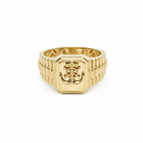 10k Yellow Gold Anchor Fashion Ring Men's
