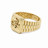 10k Yellow Gold Anchor Fashion Ring Men's