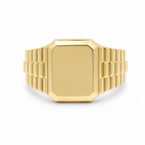 10k Yellow Gold Signet Fashion Ring Men's