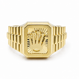 10k Yellow Gold Crown Fashion Men's Ring