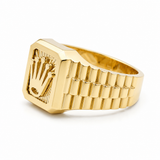 10k Yellow Gold Crown Fashion Men's Ring