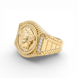 10k Yellow Gold Nugget Fashion Men's Ring