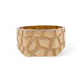 14k Yellow Gold Granular Men's Fashion Ring