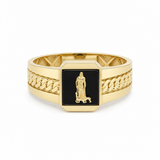 14K Yellow Gold Men's San Lazaro With Onyx Ring, 4 g