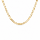 10k Yellow Gold Bismark with Hearts Necklaces 17.5"