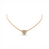 10K Yellow Gold Elastic with Hearts Women's Necklace