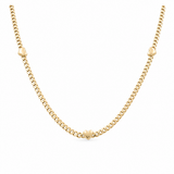 10k Yellow Gold Monaco with Hearts Necklaces 16"