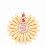 10K  Yellow Gold Flower with Cz Pendant