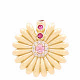 10K  Yellow Gold Flower with Cz Pendant