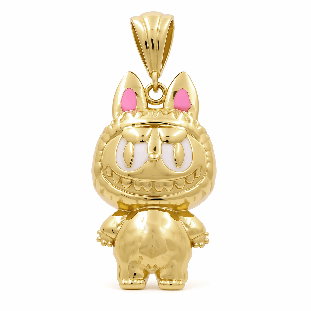 10K Yellow Gold Labubu Pendant