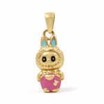 10K Yellow Gold Labubu Pendant