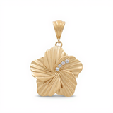 14K Yellow Gold Flower Women's Pendant