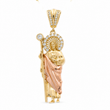 10K Two Tone Yellow/Rose San Judas Pendant