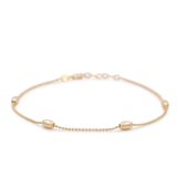 10K Yellow Gold Beads Bracelet Women's