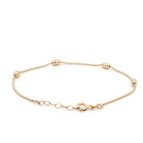 10K Yellow Gold Beads Bracelet Women's