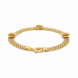 10K Yellow Gold Bismark Roses Bracelet Women's