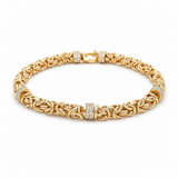 10K Yellow Gold Fancy Link Bracelet Women's