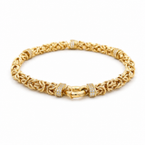 10K Yellow Gold Fancy Link Bracelet Women's