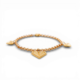 10K Yellow Gold Rolo with Charms Bracelet Women's