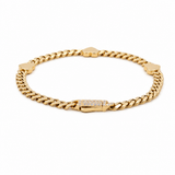 10K Yellow Gold Monaco with Heart Bracelet Women's
