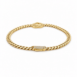 10K Yellow Gold Monaco with Heart Bracelet Women's