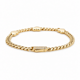 10K Yellow Gold Monaco with Hearts Bracelet Women's