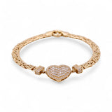 14K Yellow Gold Fashion with Heart Women's Bracelet