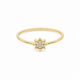 10K Yellow Gold Sun With CZ Fashion Women's Ring