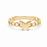 10K Yellow Gold Butterfly Fashion Women's Ring