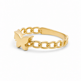 10K Yellow Gold Butterfly Fashion Women's Ring