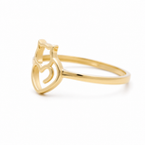 10K Yellow Gold Cat Fashion Women's Ring