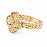 10K Yellow Gold Clover Fashion  Women's Ring