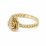 10K Yellow Gold Flower Fashion Women's Ring