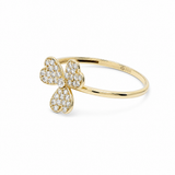 10K Yellow Gold Flower With CZ Fashion Women's Ring