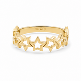 10K Yellow Gold Stars Fashion Women's Ring