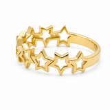 10K Yellow Gold Stars Fashion Women's Ring