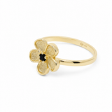 10K Yellow Gold Flower Fashion Women's Ring