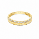 10K Yellow Gold Band With CZ Fashion Women's Ring