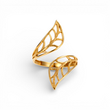 10K Yellow Gold Leaves Fashion Women's Ring