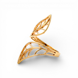 10K Yellow Gold Leaves Fashion Women's Ring