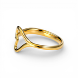 10K Yellow Gold Heart Fashion Women's Ring