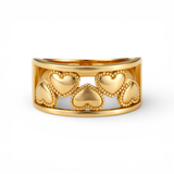10K Yellow Gold Heart Fashion Women's Ring